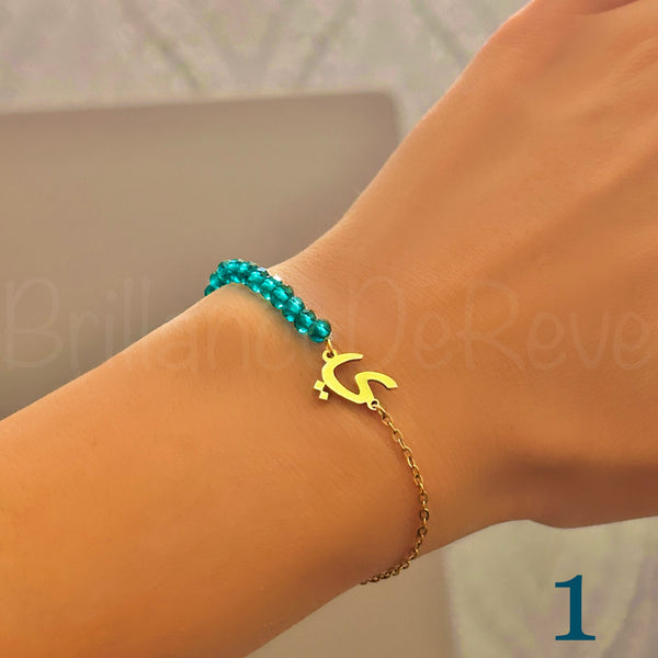 Bracelet Jade initiale