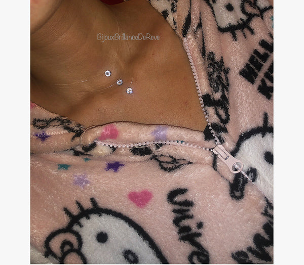 Collier dégradé et ses 3 cristaux